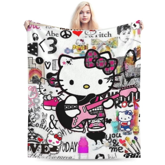 Hello Kitty Blanket, Super Soft Throw Blanket, Cozy Flannel Blankets For Boys Girls, Warm Blankets For Couch Sofa Bed, 40"X30"
