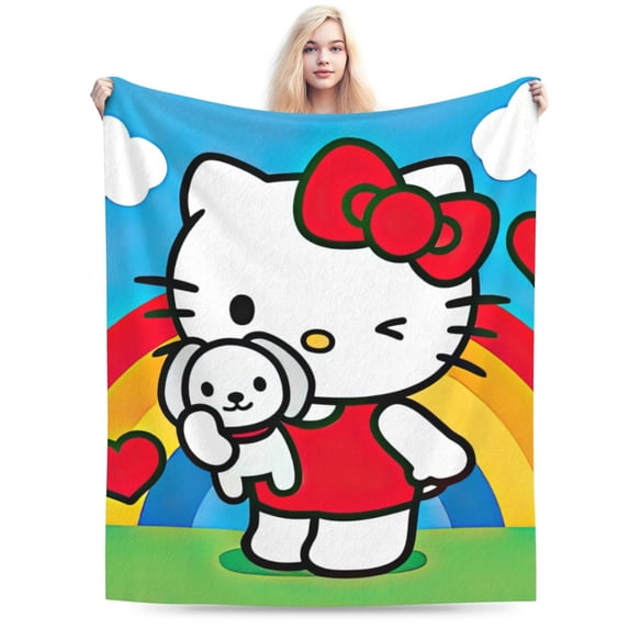 Hello Kitty Blanket, Super Soft Throw Blanket, Cozy Flannel Blankets For Boys Girls, Warm Blankets For Couch Sofa Bed, 50"X40"