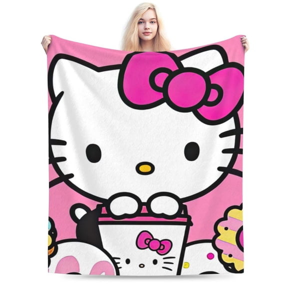 Hello Kitty Blanket, Super Soft Throw Blanket, Cozy Flannel Blankets For Boys Girls, Warm Blankets For Couch Sofa Bed, 50"X40"