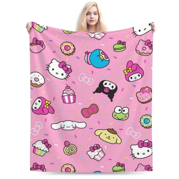 Hello Kitty Blanket, Super Soft Throw Blanket, Cozy Flannel Blankets For Boys Girls, Warm Blankets For Couch Sofa Bed, 50"X40"