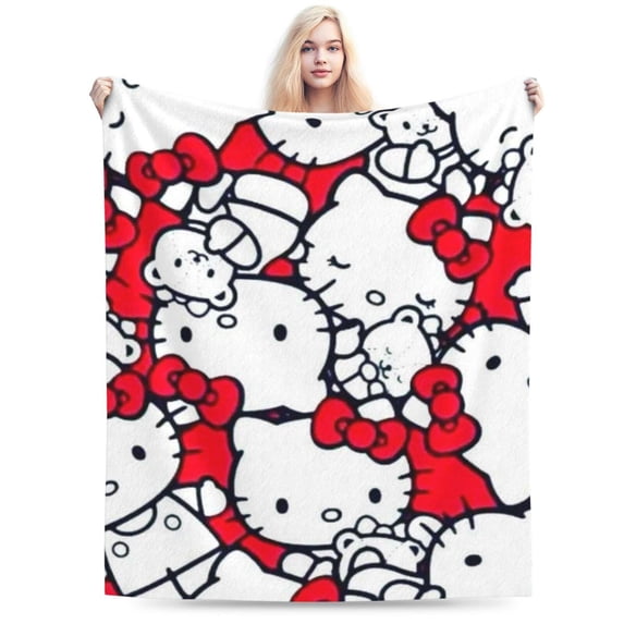 Hello Kitty Blanket, Super Soft Throw Blanket, Cozy Flannel Blankets For Boys Girls, Warm Blankets For Couch Sofa Bed, 50"X40"