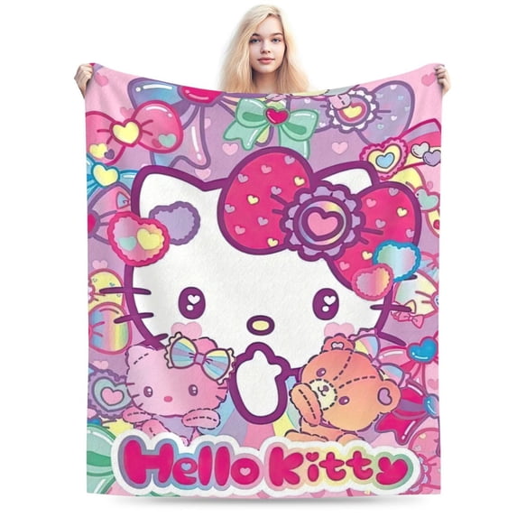 Hello Kitty Blanket, Super Soft Throw Blanket, Cozy Flannel Blankets For Boys Girls, Warm Blankets For Couch Sofa Bed, 60"X50"