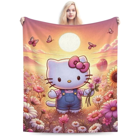 Hello Kitty Blanket, Super Soft Throw Blanket, Cozy Flannel Blankets For Boys Girls, Warm Blankets For Couch Sofa Bed, 60"X50"