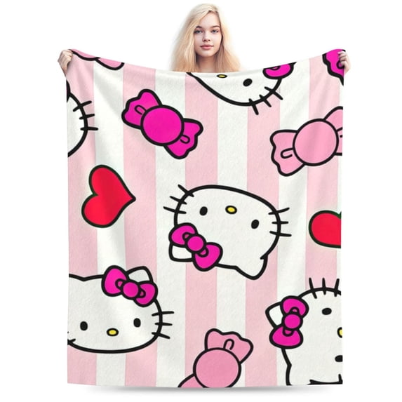 Hello Kitty Blanket, Super Soft Throw Blanket, Cozy Flannel Blankets For Boys Girls, Warm Blankets For Couch Sofa Bed, 60"X50"