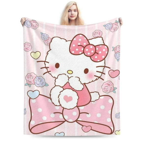 Hello Kitty Blanket, Super Soft Throw Blanket, Cozy Flannel Blankets For Boys Girls, Warm Blankets For Couch Sofa Bed, 80"X60"