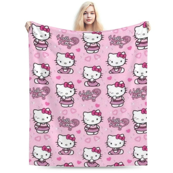 Hello Kitty Blanket, Super Soft Throw Blanket, Cozy Flannel Blankets For Boys Girls, Warm Blankets For Couch Sofa Bed, 80"X60"