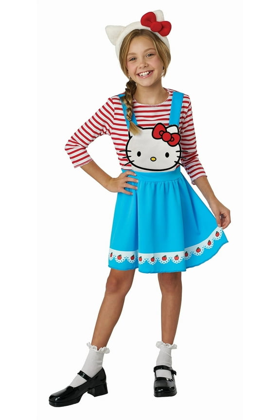 Hello Kitty Blue Overall Dress Child Costume | Medium Female