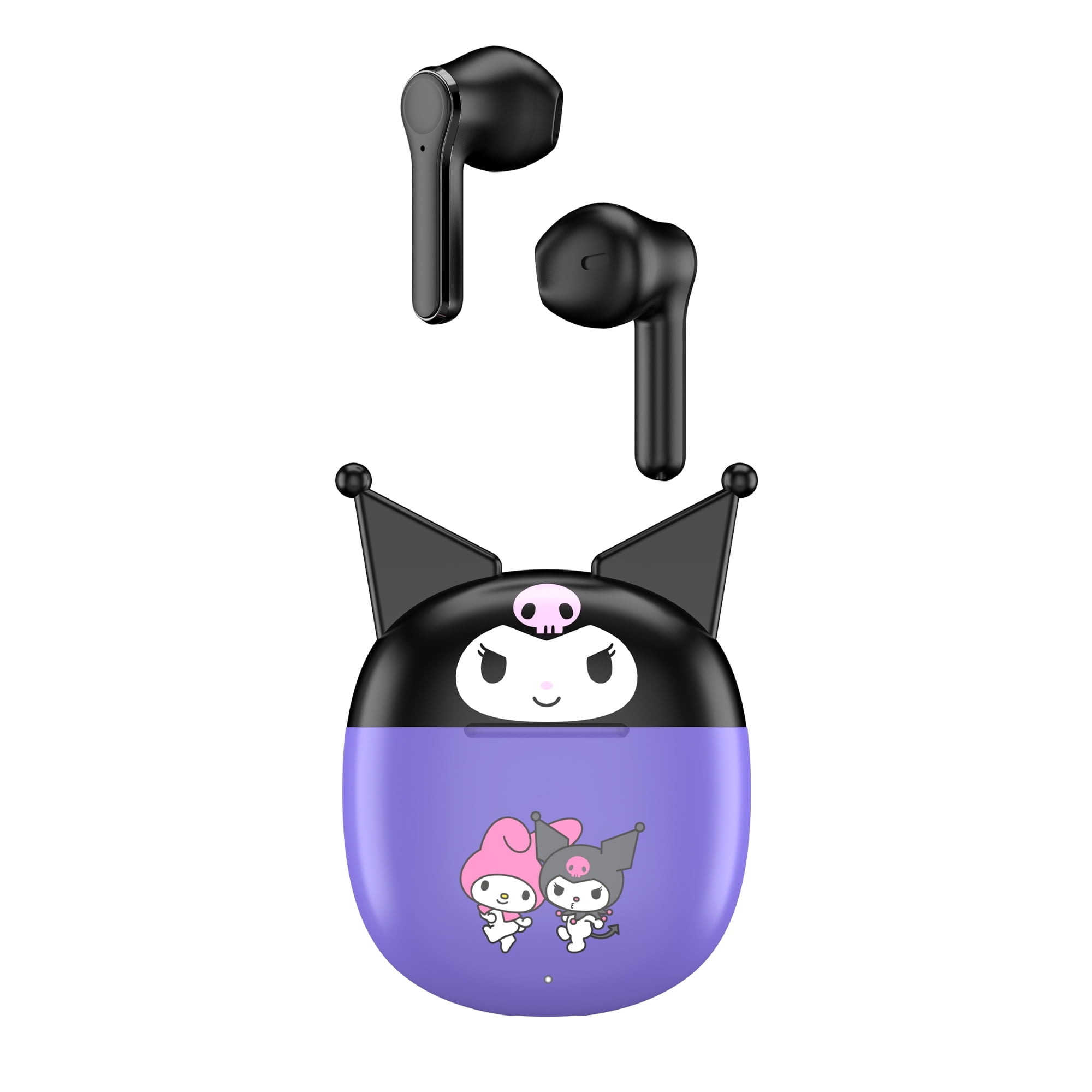 Hello Kitty Bluetooth Wireless Earbuds with Mic and Charging Case, Purple