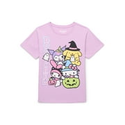Hello Kitty Boo Crew Girls Halloween Short Sleeve Graphic T-Shirt, Sizes 4-16