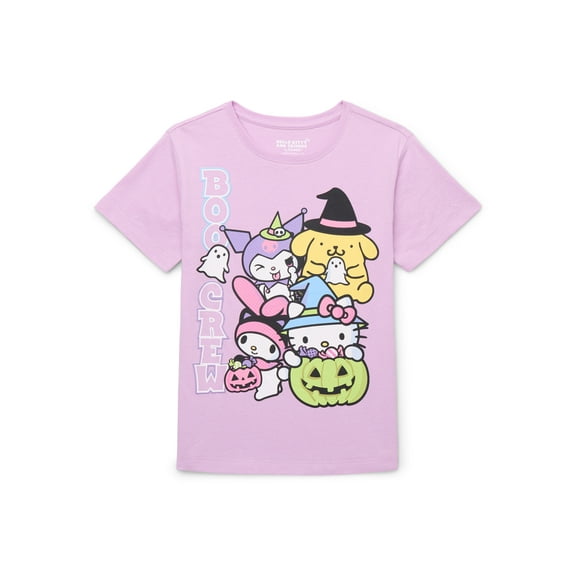 Hello Kitty Boo Crew Girls Halloween Short Sleeve Graphic T-Shirt, Sizes 4-16