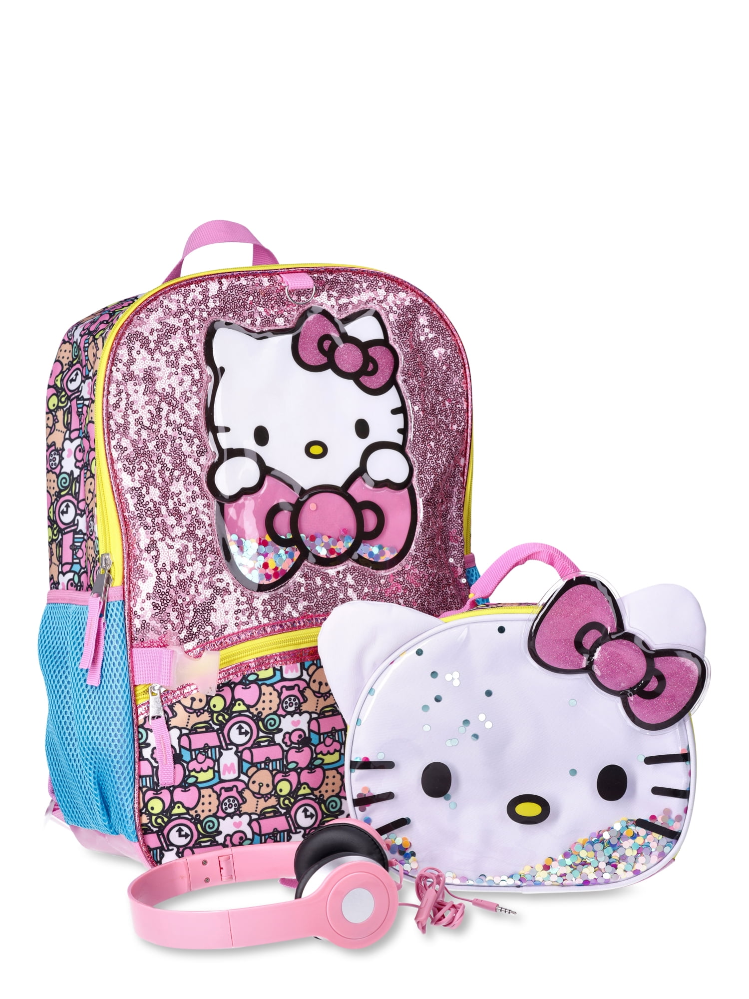 Hello Kitty Bow Tastic 17 3 Piece Backpack Set with Lunch Bag Pink