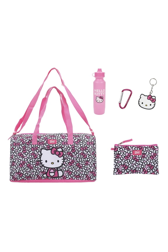 Hello Kitty Bows All-Over Print 5-Piece Duffel Bag Set