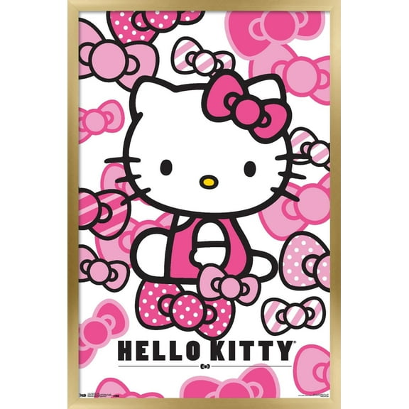 Hello Kitty - Bows Wall Poster, 22.375" x 34", Framed