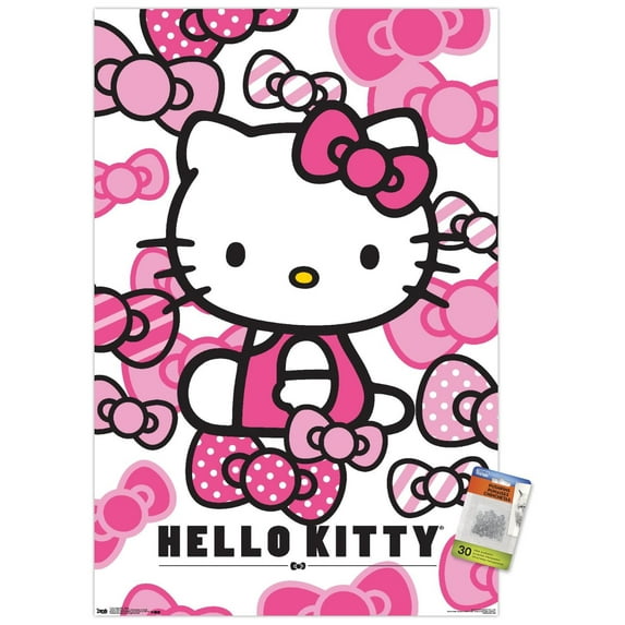 Hello Kitty - Bows Wall Poster with Push Pins, 22.375" x 34"