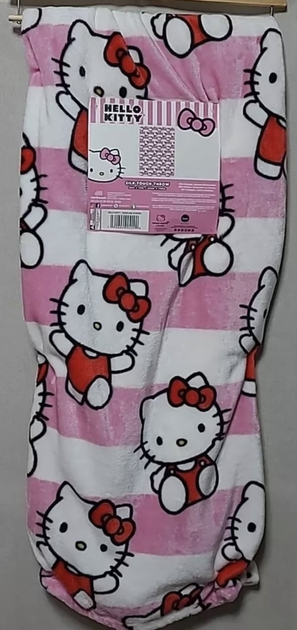 Hello Kitty Bows and Stripes Silk Touch Throw 50x70