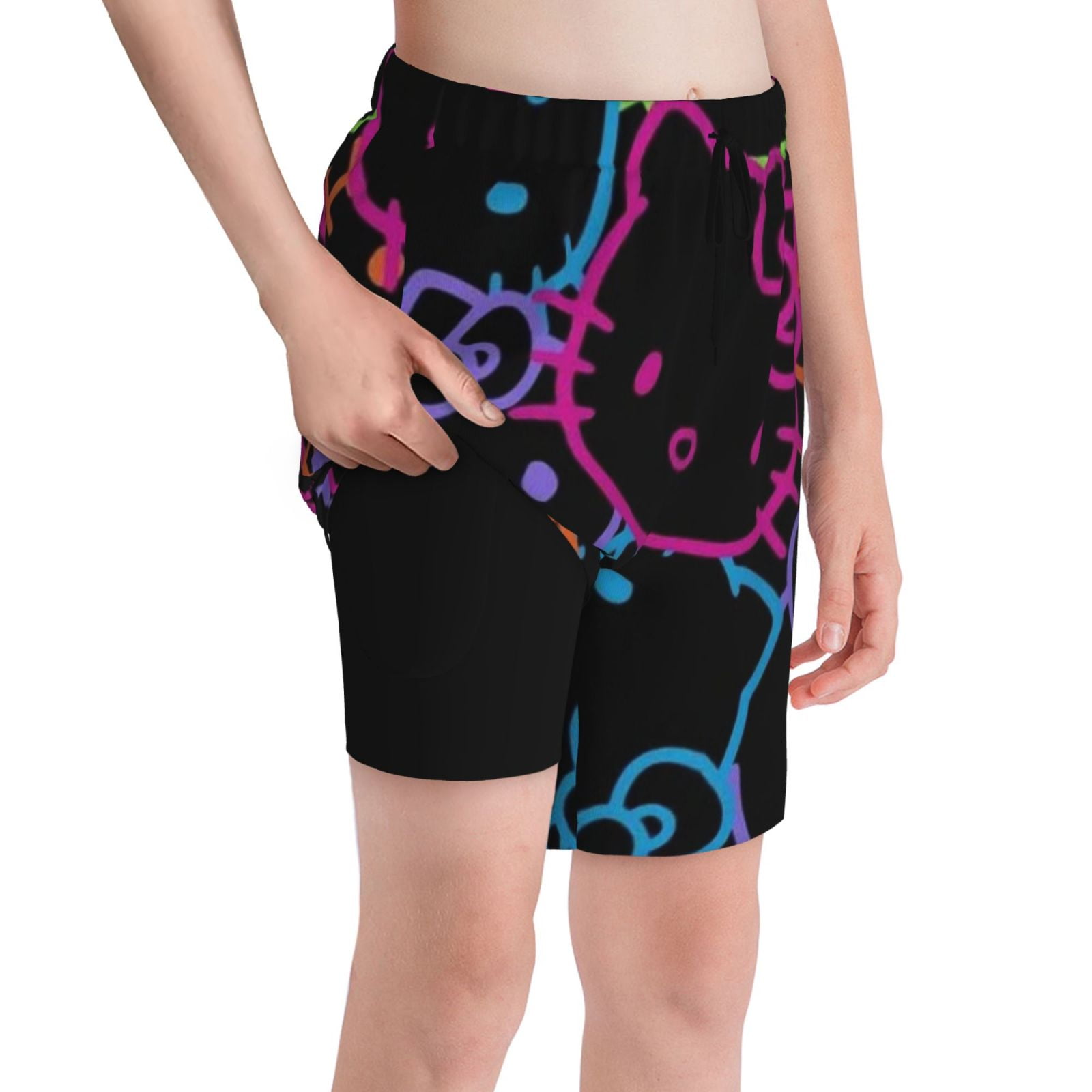 Hello Kitty Boys Swim Trunks Compression Liner Bathing Suit Swimsuit