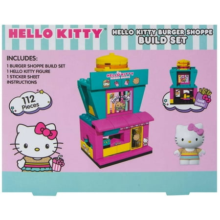 Hello Kitty Build Set & Figure - Burger Shop - 112 Pieces - Ages 8+