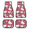 thumbnail image 1 of Hello Kitty Car Floor Mats 4PC Set Anti Skid Vehicle Floor Mat Car Carpet for Front Rear Seats Universal Auto Interior Accessories, 1 of 8