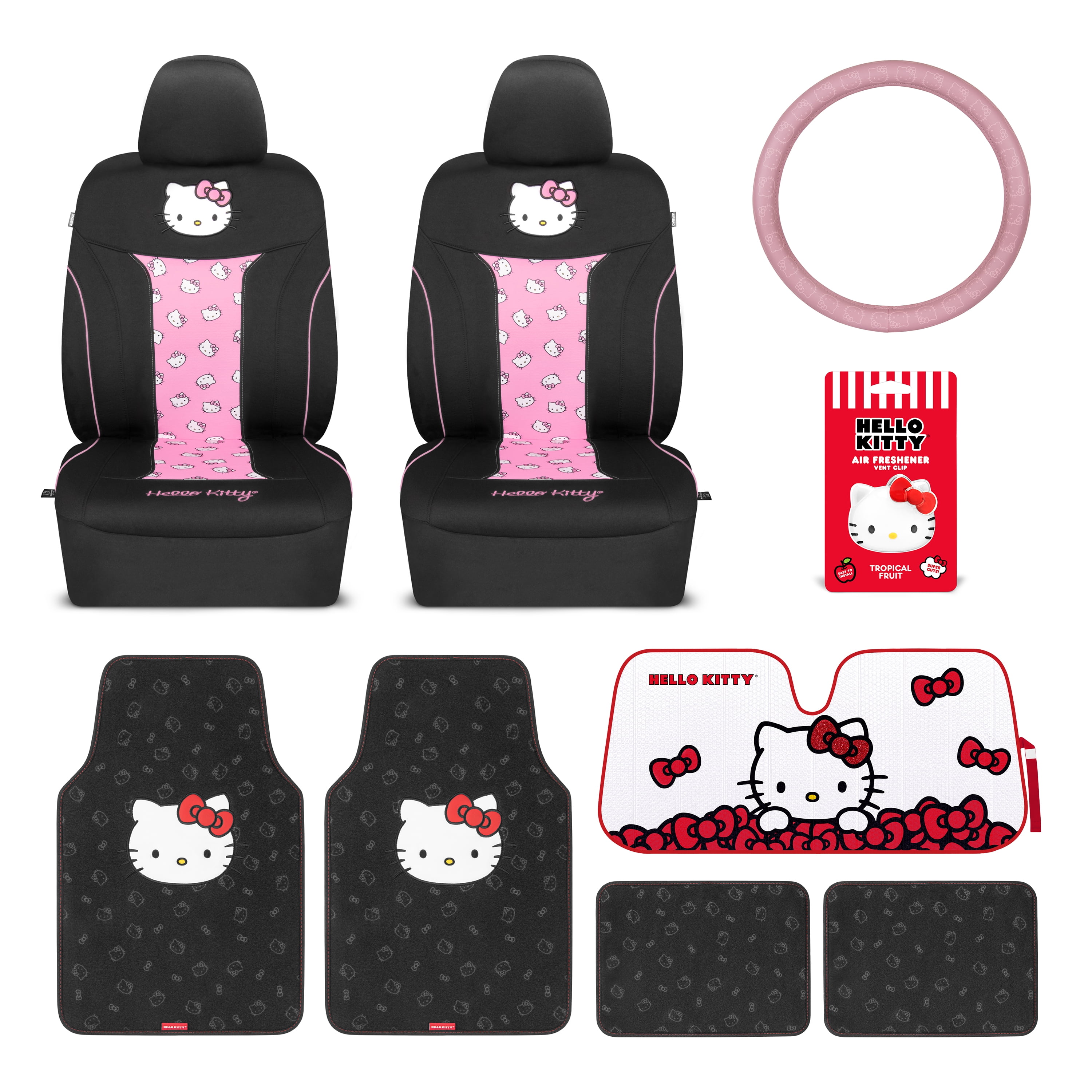 Hello Kitty Car Seat Covers, Car Floor Mats, Steering Wheel Cover
