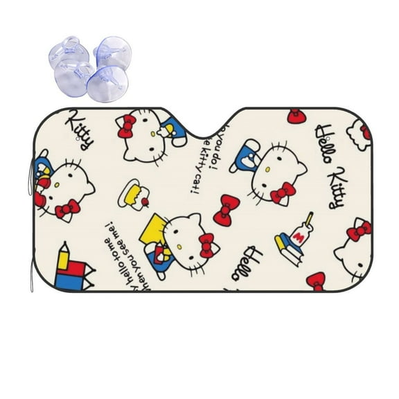 Hello Kitty Car Windshield Sunshades Car Sun Shade Car Sun Visor For Uv Rays & Sun Heat Protection Small