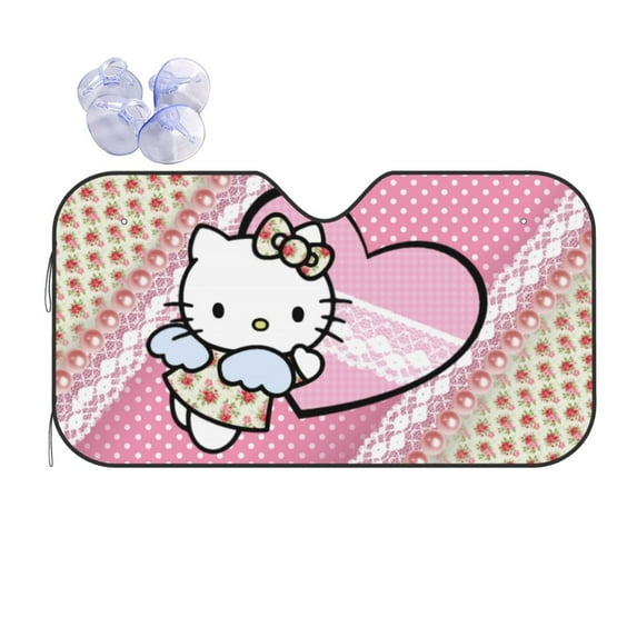 Hello Kitty Car Windshield Sunshades, Front Windshield Sun Shade, Hardened Sun Visor Shield Cover, Foldable Reflector For Car Truck Suv, Keeps Your Vehicle Cool