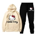 thumbnail image 1 of Hello Kitty Cartoon Anime Women Sweatshirt Sweatpants Set Fashion Men Pullover Pants Suit Spring Autumn Couple Hoodie Pant Sets, 1 of 7