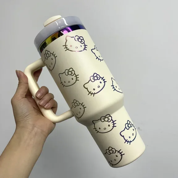 Hello Kitty Cartoon Insulated Stainless Steel Cup 40oz Large Capacity Thermos For Hot And Cold Drinks Cup Gift