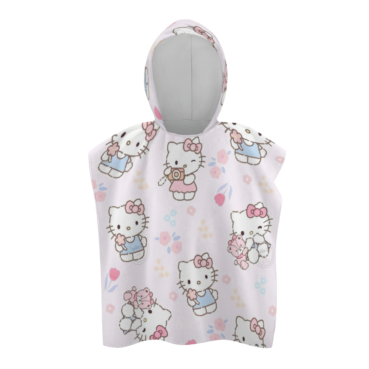 Hello Kitty Cartoon Kids Soft Hooded Bath Robe Kids Warm Gamer Robe ...
