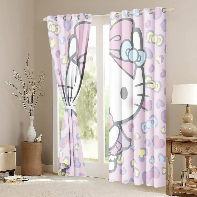 Hello Kitty Cartoon Sanrio Curtain Window Animation Blackout
