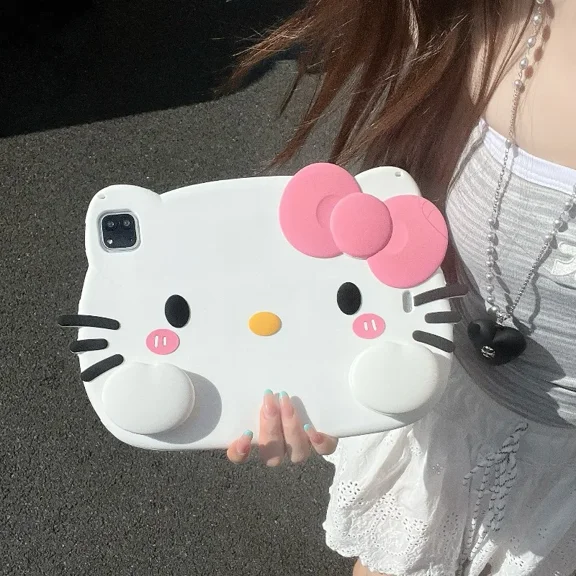 Hello Kitty Case for Ipad 2025 A16 11in Pro 21 22 Kitty Case for 11th 10th Air4  Air5 10.9in Silicone Case 9th 10.2in Stand Cover