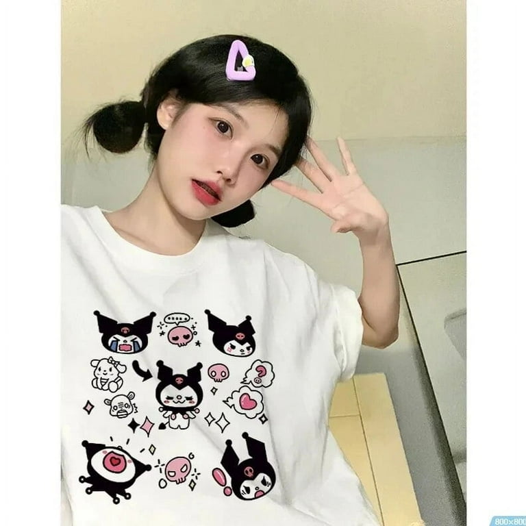 Hello Kitty Casual Short Sleeved T Shirt For Women Loose Cute