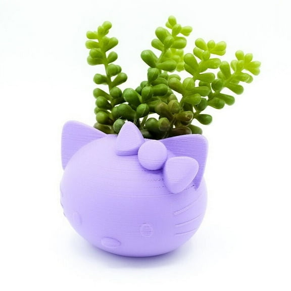 Clever Contraption Small Cat Face Succulent Planter Vase – 3D Printed