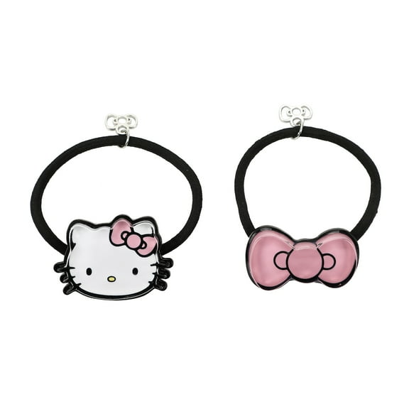 Hello Kitty Character & Bow 2-Piece Stretchy Hair Tie Set