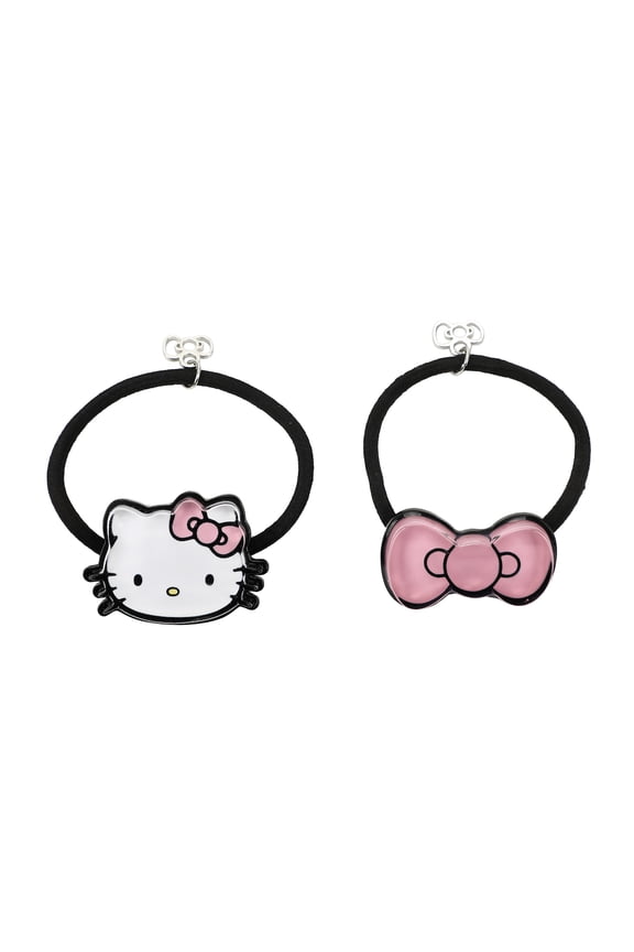 Hello Kitty Character & Bow 2-Piece Stretchy Hair Tie Set