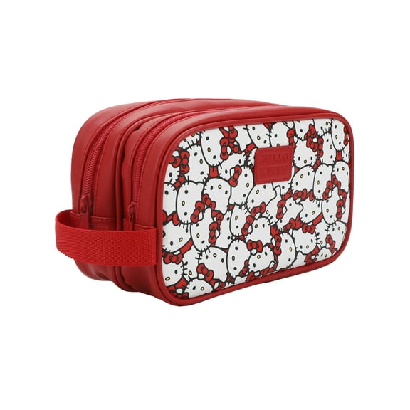Hello Kitty Character Face All-Over Print 9" Dual Compartment Toiletry Kit