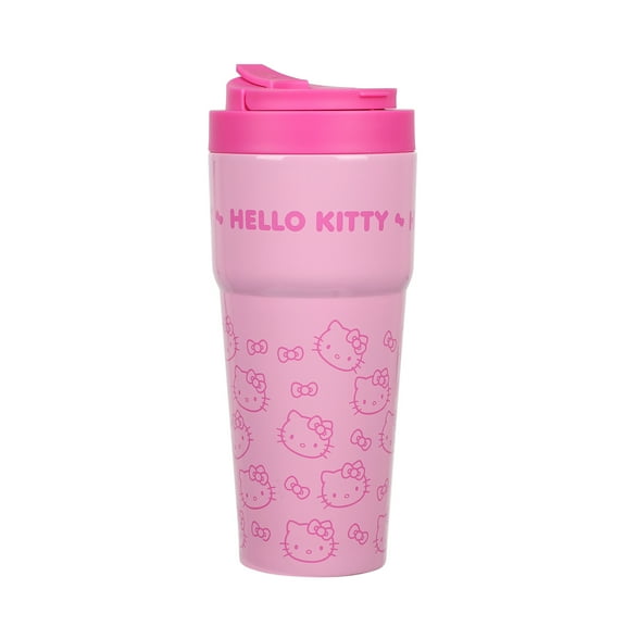 Hello Kitty Character Print Pink 27 Oz Stainless Steel Travel Coffee Tumbler