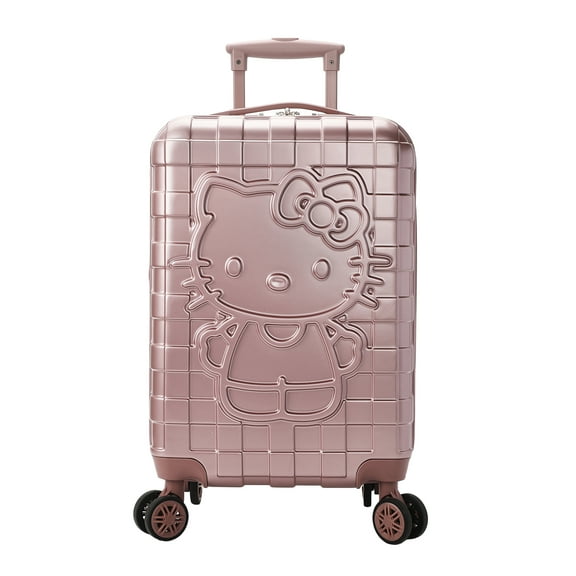 Hello Kitty Character Print Pink Plaid 20" Adult Hardside Carry-on Rolling Luggage