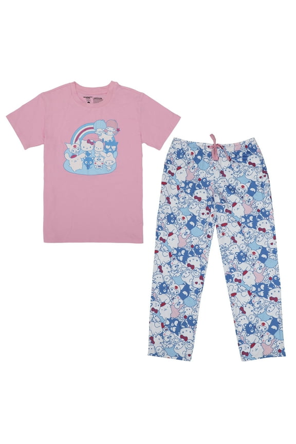 Hello Kitty Character Rainbow Women's Sleep Set-Medium