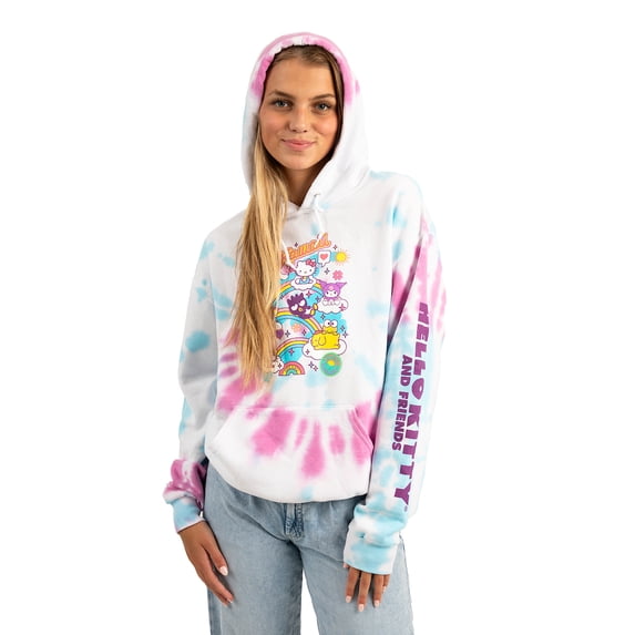 Hello Kitty Characters Spiral Wash Womens Hoodie-M