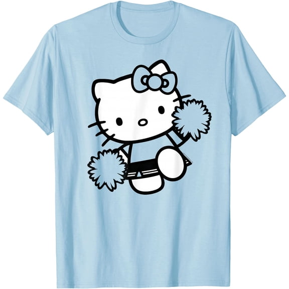 Hello Kitty Cheerleader Squad Team School Color DTG Print Unisex T-Shirt