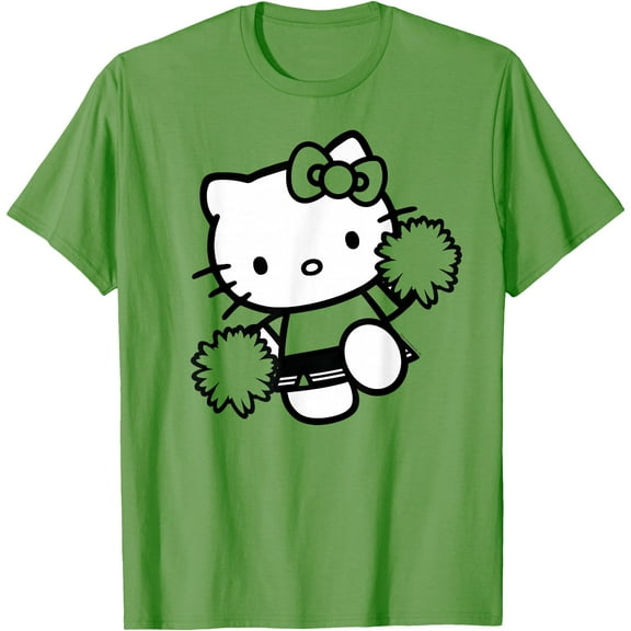 Hello Kitty Cheerleader Squad Team School Color DTG Print Unisex T-Shirt