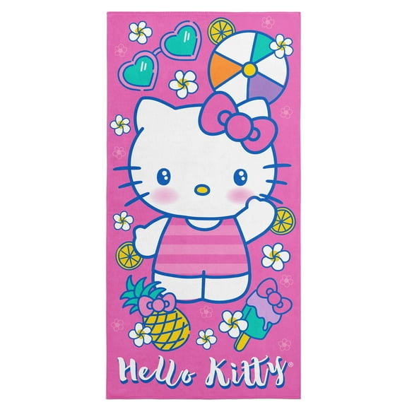 Hello Kitty Cherry Summer Microfiber Beach Towel,30 x 60 inches