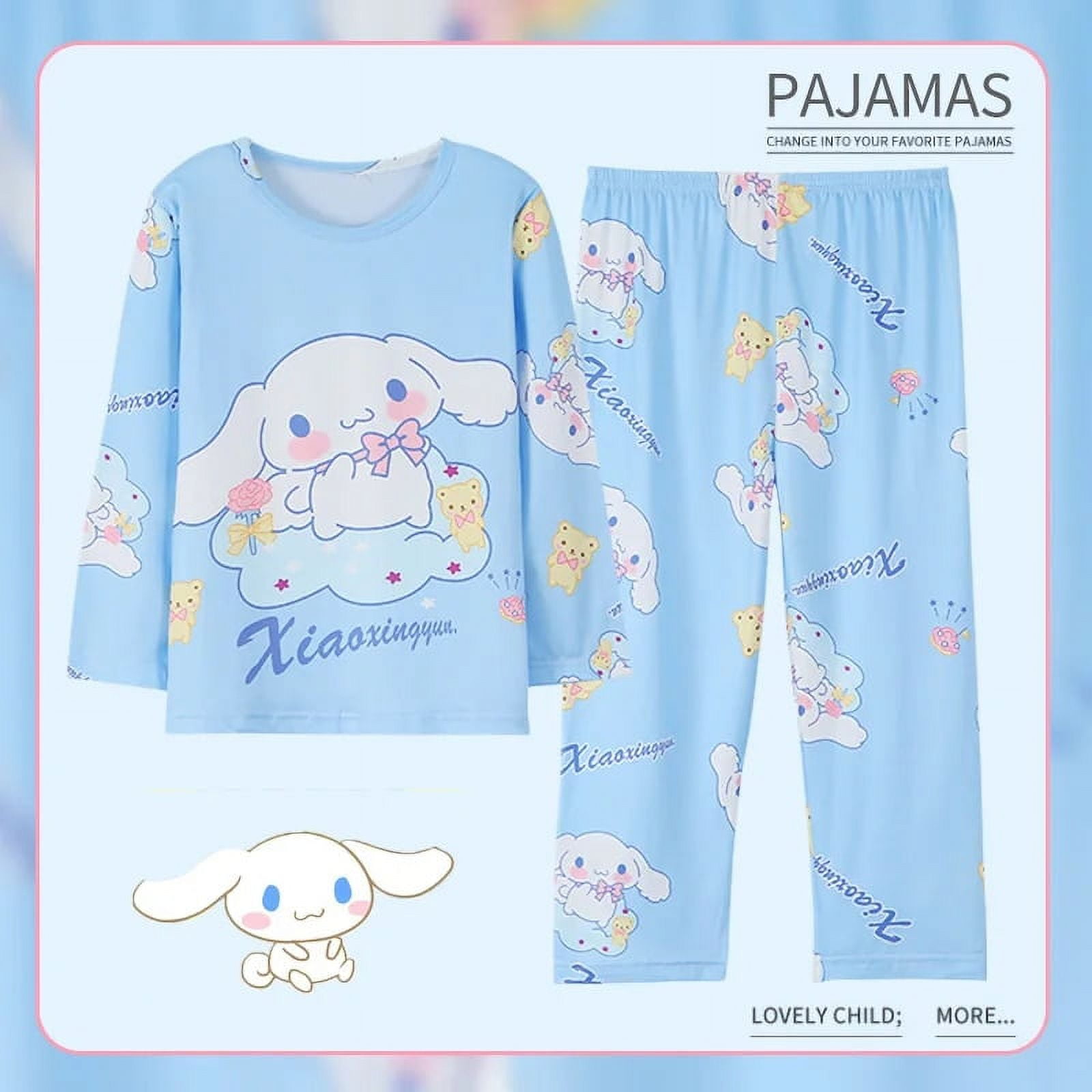 Hello Kitty Children Pajamas Set Anime Kuromi Cinnamoroll Sleepwear ...