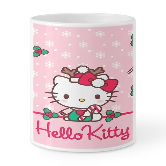 Hello Kitty Christmas Ceramic Coffee Mug Large Coffee Mug Tea Cup Novelty Coffee Cup for Men Women Office Work 17 Ounces