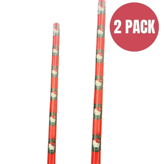 Hello Kitty Christmas Gift Wrap - 2 Roll, 50 sq ft Each  Red Holiday Wrapping Paper Roll
