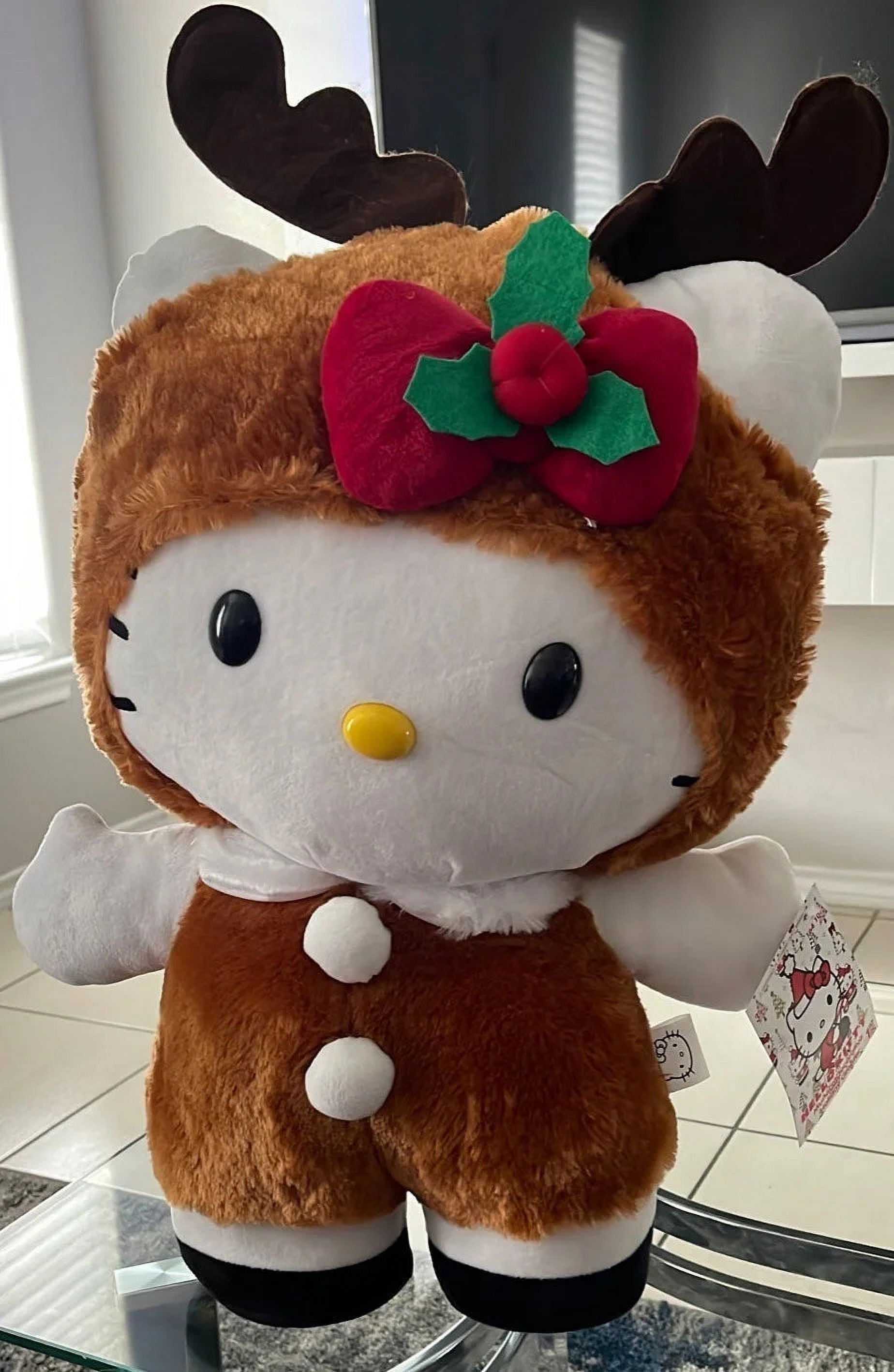 Hello Kitty Christmas Holiday Reindeer Greeter Plush