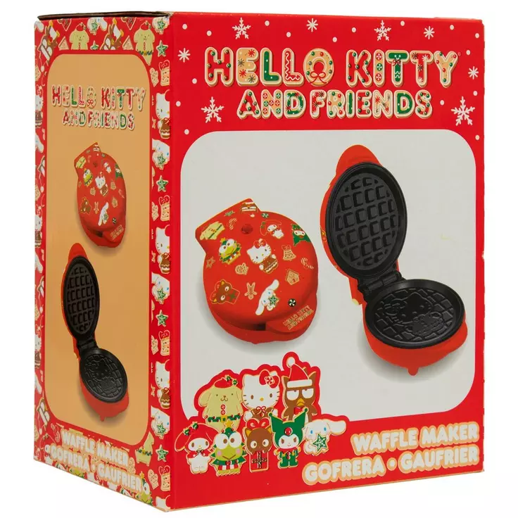 Hello Kitty Christmas Holiday Waffle Maker, Non-Stick Plates, Compact Design