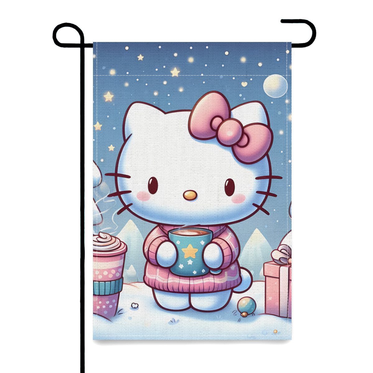 Hello Kitty Christmas Linen Garden Flag Multiple Size Options Outdoor