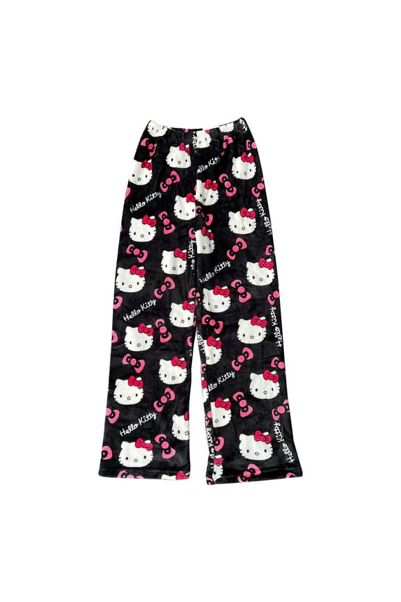 Hello Kitty Christmas Pajamas Pants Y2K Sanrio Anime Halloween Trousers Women Pajama Pants Leisure Home Clothing Couple Trousers