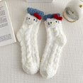 thumbnail image 1 of Hello Kitty Christmas Sanrio Coral Velvet Socks White Snow Cute Girl Love Socks Girl Home Versatile Sleep Socks Floor Socks, 1 of 9